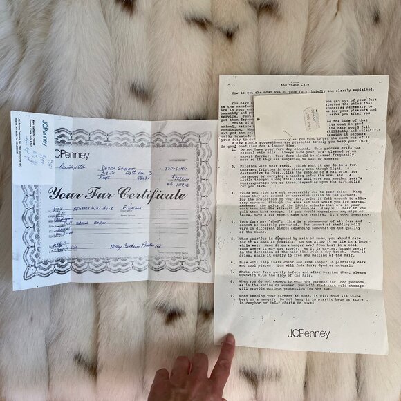 Vintage Fox Fur Coat Spotted Lynx Dyed 27 " Jacket Women's Size Small - Picture 10 of 14